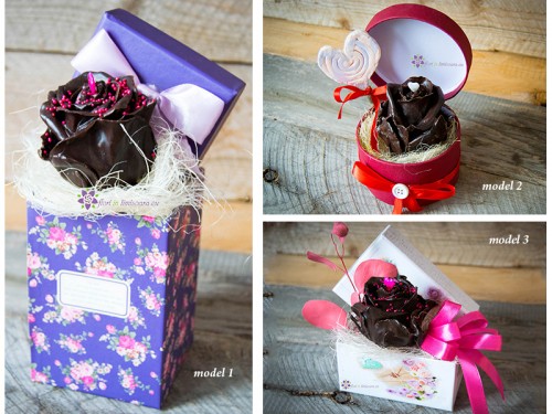Trandafir de Ciocolata in cutie